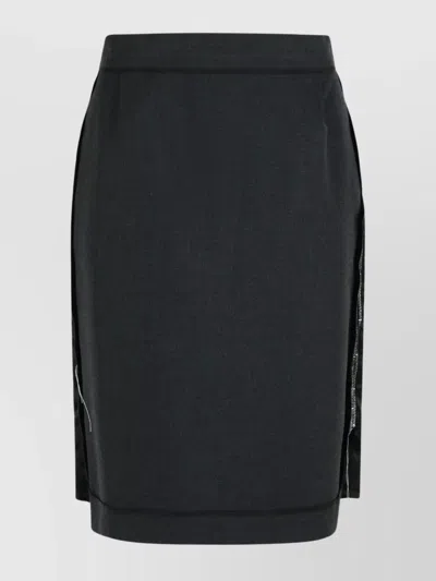 MAISON MARGIELA HIGH WAIST KNEE LENGTH WOOL BLEND SKIRT