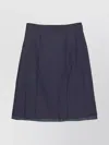 Maison Margiela High Waist Pinstripe Pleated Midi Skirt In Blue