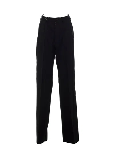 Maison Margiela High-waist Pleated Trousers In Black