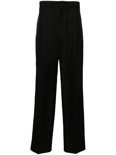 Maison Margiela High-waist Wide-leg Trousers In Black