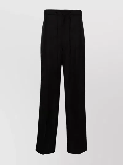 Maison Margiela High-waist Wide-leg Trousers In Black