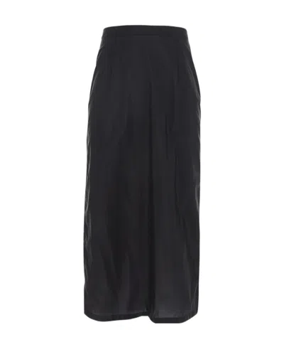 Maison Margiela High-waisted Chiffon Straight Skirt In Black