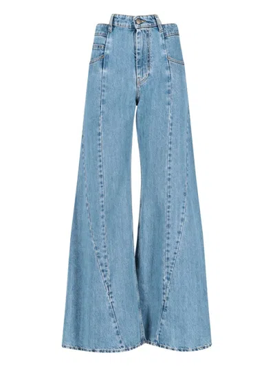 MAISON MARGIELA HIGH-WAISTED CUT-OUT JEANS WITH WIDE LEG SILHOUETTE