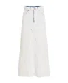 Maison Margiela Coated Denim Long Skirt In White