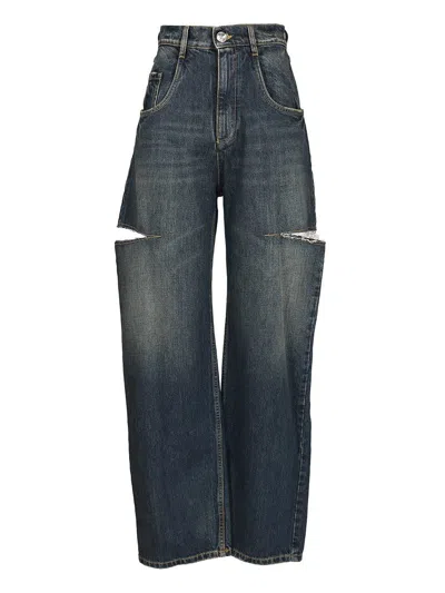MAISON MARGIELA HIGH-WAISTED JEANS WITH SIDE RIPS