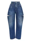 Maison Margiela Cut-out Jeans In Blue