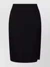 Maison Margiela High-waisted Satin Midi Skirt Slit Detail In Black