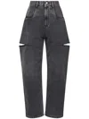 Maison Margiela High-waisted Tapered Jeans In Gray