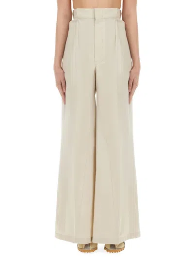 Maison Margiela High-waisted Wide-fit Pants With Pleated Detailing