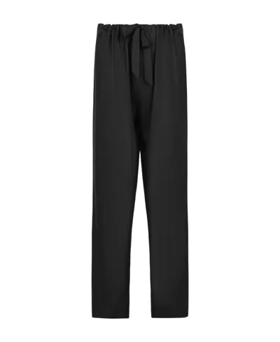 Maison Margiela Pleat Detailed Cropped Trousers In Navy