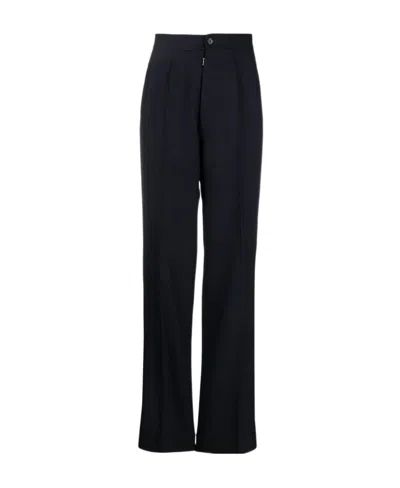 Maison Margiela High-waisted Wool Trousers In Black