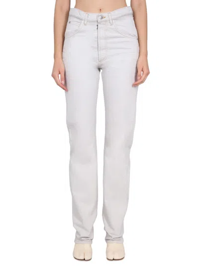 Maison Margiela High-waisted Straight-leg Jeans In Gray