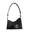 Maison Margiela Hobo' Black Embossed Leather Bag In Black