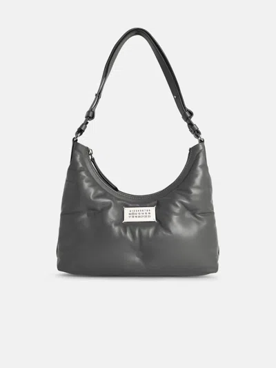 Maison Margiela 'hobo Glam Slam' Small Bag In Pebble Grey Leather In Gray