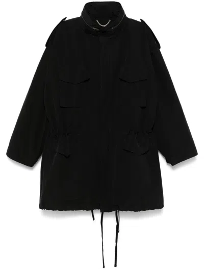 Maison Margiela Hooded Coat In Black