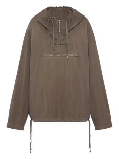 Maison Margiela Hooded Jacket In Brown