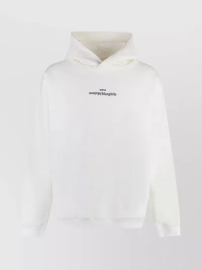 MAISON MARGIELA HOODED SWEATSHIRT WITH RIBBED CUFFS AND HEM