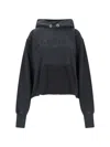 Maison Margiela Embroidered Logo Jersey Cropped Hoodie