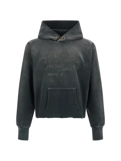 Maison Margiela Numeric Mm6 Signature Logo Hooded Sweatshirt In Metallic