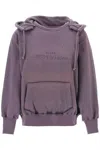 Maison Margiela Reverse-logo Cotton Hoodie In Purple