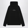 Maison Margiela Minimalist Black Hoodie With Upside-down Logo In Black