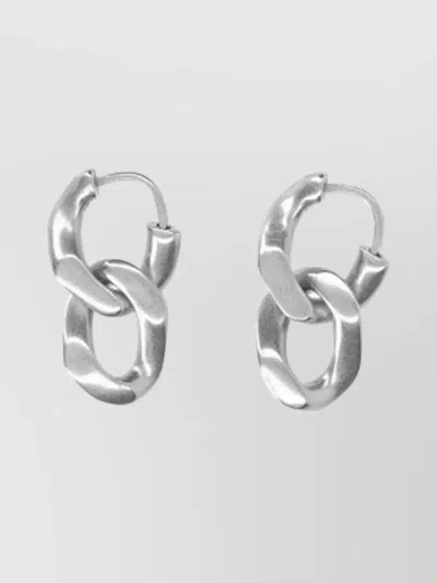 Maison Margiela Hoop Earrings Chunky Polished Finish In Metallic