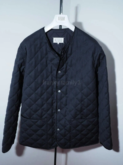 Pre-owned Maison Margiela Husky Oversized Collarless Quilted Jacket Recycled In Grey