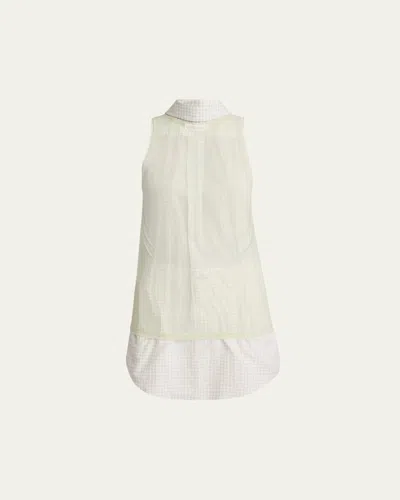 Maison Margiela Hybrid Check Tank Top In White
