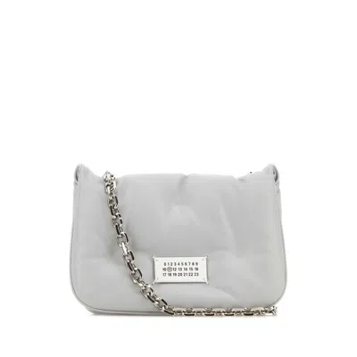 Maison Margiela Ice Nappa Leather Small Glam Slam Flap Crossbody Bag In Metallic