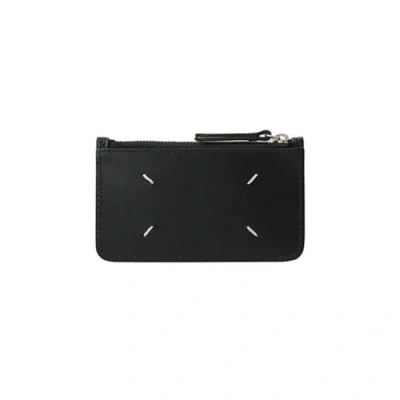 Pre-owned Maison Margiela Id Wallet Card Holder Zip Ew Sa1vx0008 Black T8013