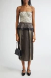 Maison Margiela Multicolor Silk Midi Dress In Stone And Moon Rock