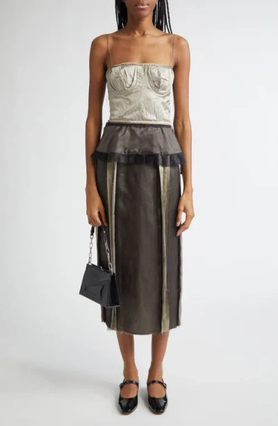 MAISON MARGIELA MAISON MARGIELA INSIDE OUT EFFECT BUSTIER SILK MIDI DRESS