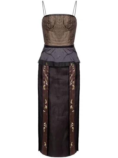 Maison Margiela Inside-out Effect Dress In 褐色