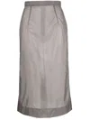 Maison Margiela Four-stitch Logo Pencil Skirt In Grey