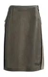 Maison Margiela Inside-out Satin Midi Skirt In Brown