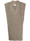 Maison Margiela Intarsia-knit V-neck Vest In Braun