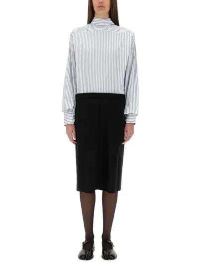 Maison Margiela Inverted Striped Dress Shirt In Multi