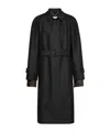 Maison Margiela Iridescent Belted Trench Coat In Black