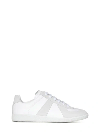 MAISON MARGIELA IVORY CALF LEATHER AND SUEDE REPLICA SNEAKERS