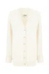 Maison Margiela Ivory Cotton Blend Oversize Cardigan In 101