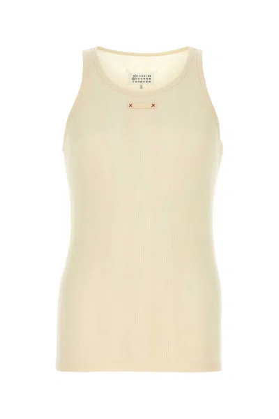 Maison Margiela Ivory Cotton Blend Tank Top