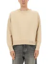 Shop Maison Margiela Ivory Cotton Sweatshirt
