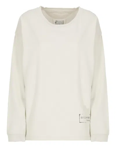 Maison Margiela Ivory Cotton T-shirt In Multi