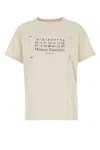 Maison Margiela Butter Coloured T-shirt With Logo Print In Butter