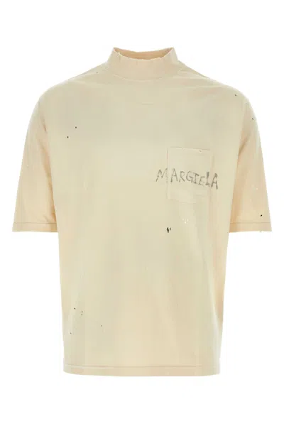 Maison Margiela Ivory Cotton T-shirt In Dirtyecru