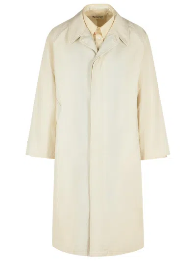 MAISON MARGIELA IVORY COTTON TRENCH COAT