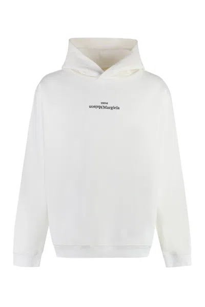 Maison Margiela Ivory Hooded Sweatshirt For Women