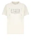 Maison Margiela Butter Coloured T-shirt With Logo Print In Neutrals