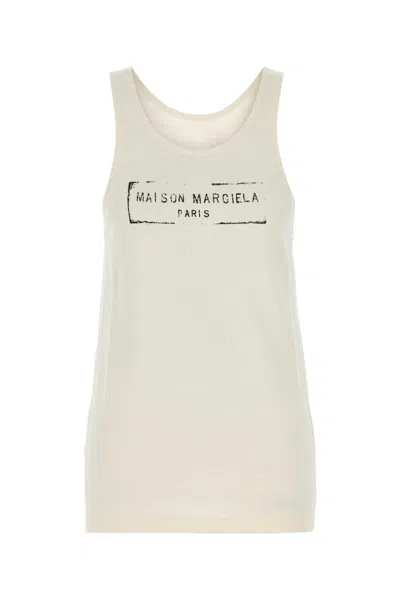 Maison Margiela Logo-print Tank Top In White
