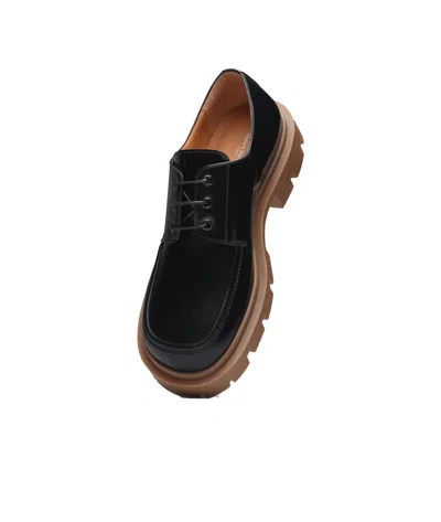 Maison Margiela Ivy Leather Derby Shoes In Black